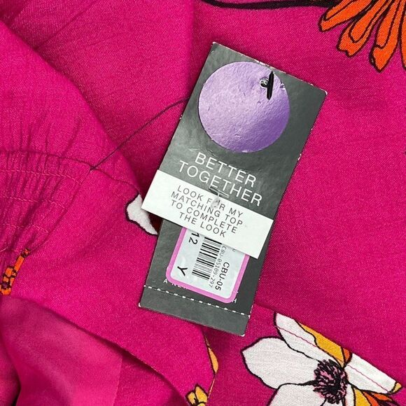 2/$30 a.n.a Pink Floral Print High Waisted Flowy Lightweight Midi Skirt 10 - Picture 12 of 13